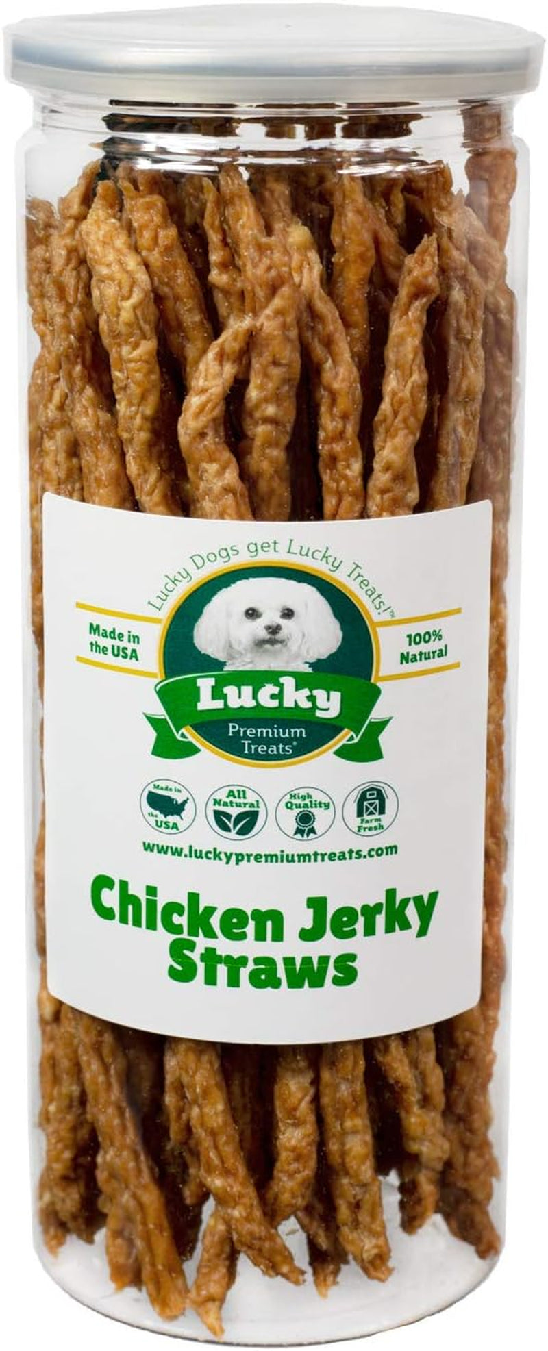 Chicken Jerky Straws – All Natural Chicken Jerky Dog Treats, Dog Chews Made with Lean Chicken Breast (8 Oz)
