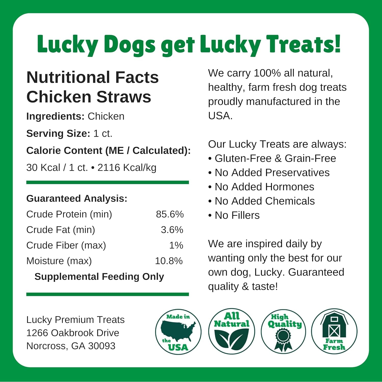 Chicken Jerky Straws – All Natural Chicken Jerky Dog Treats, Dog Chews Made with Lean Chicken Breast (8 Oz)