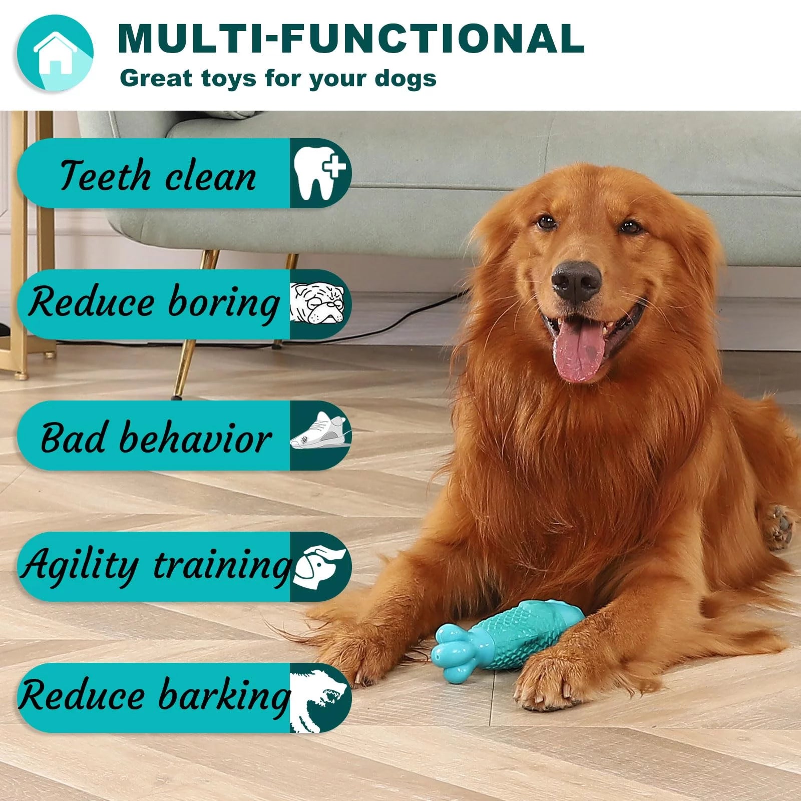 Dog Chew Toys for Aggressive Chewers, Indestructible Dog Toys for Aggressive Chewers, Tough Dog Toys for Large Dogs, Squeaky Dog Toys, Strong Dog Toys, Super Chewer, Heavy Duty