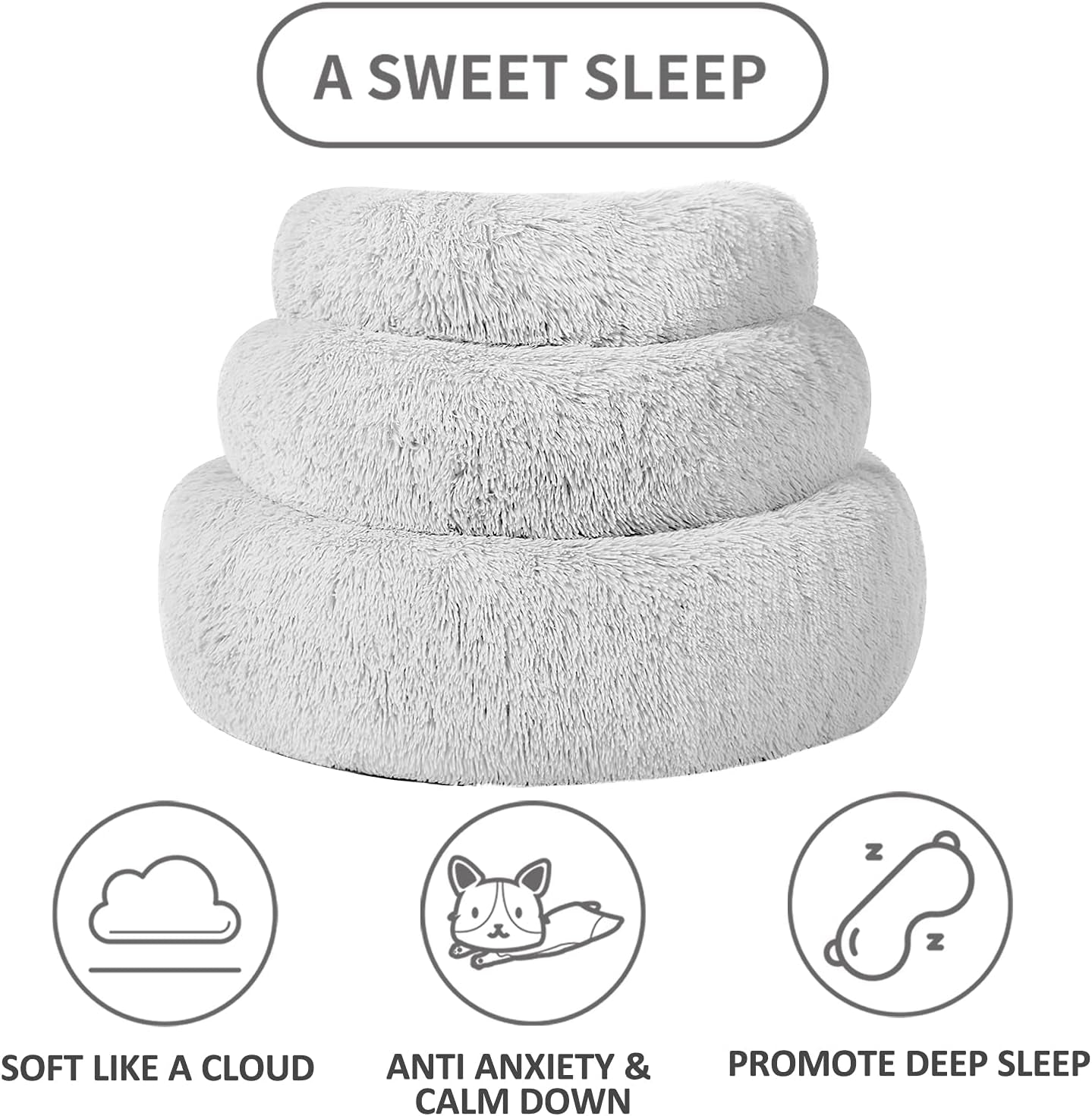 Calming Dog Beds Large Dogs, Anxiety Dog Beds Medium Dogs, Dog Cuddler Beds Small Dogs, 30''