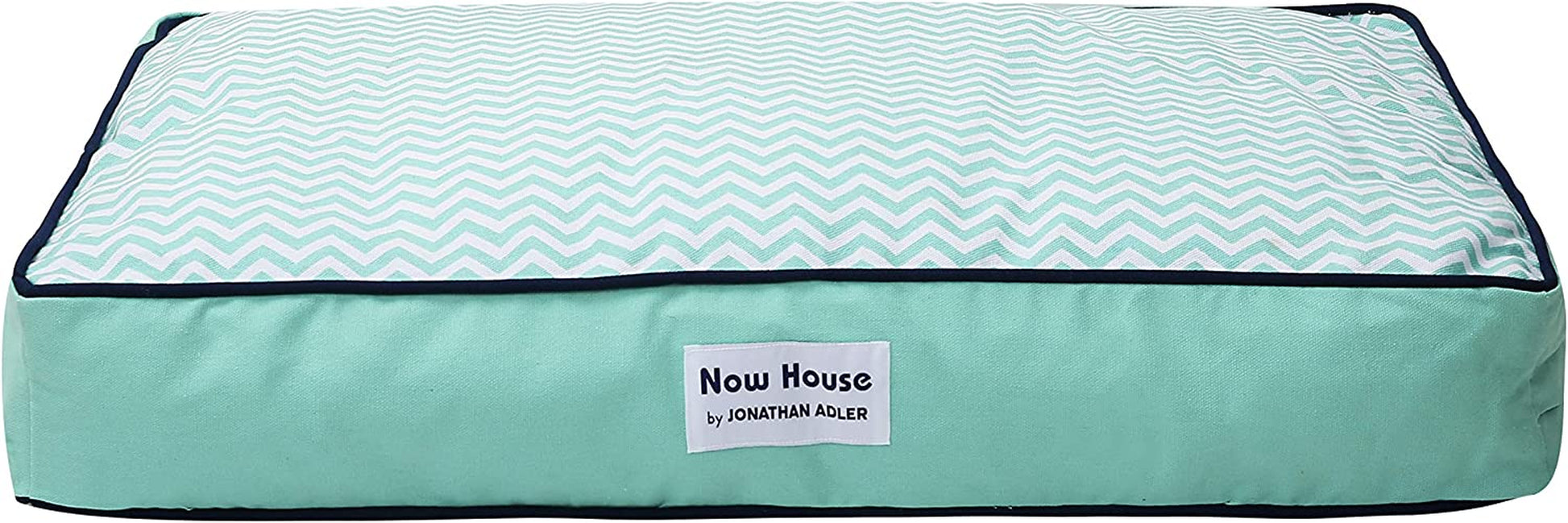 Now House for Pets Teal Chevron Cushion Dog Bed, Medium, 30.0"L X 20.0"W X 5.0"Th, Cotton/Poly Blend, Removable Cover, Machine Washable