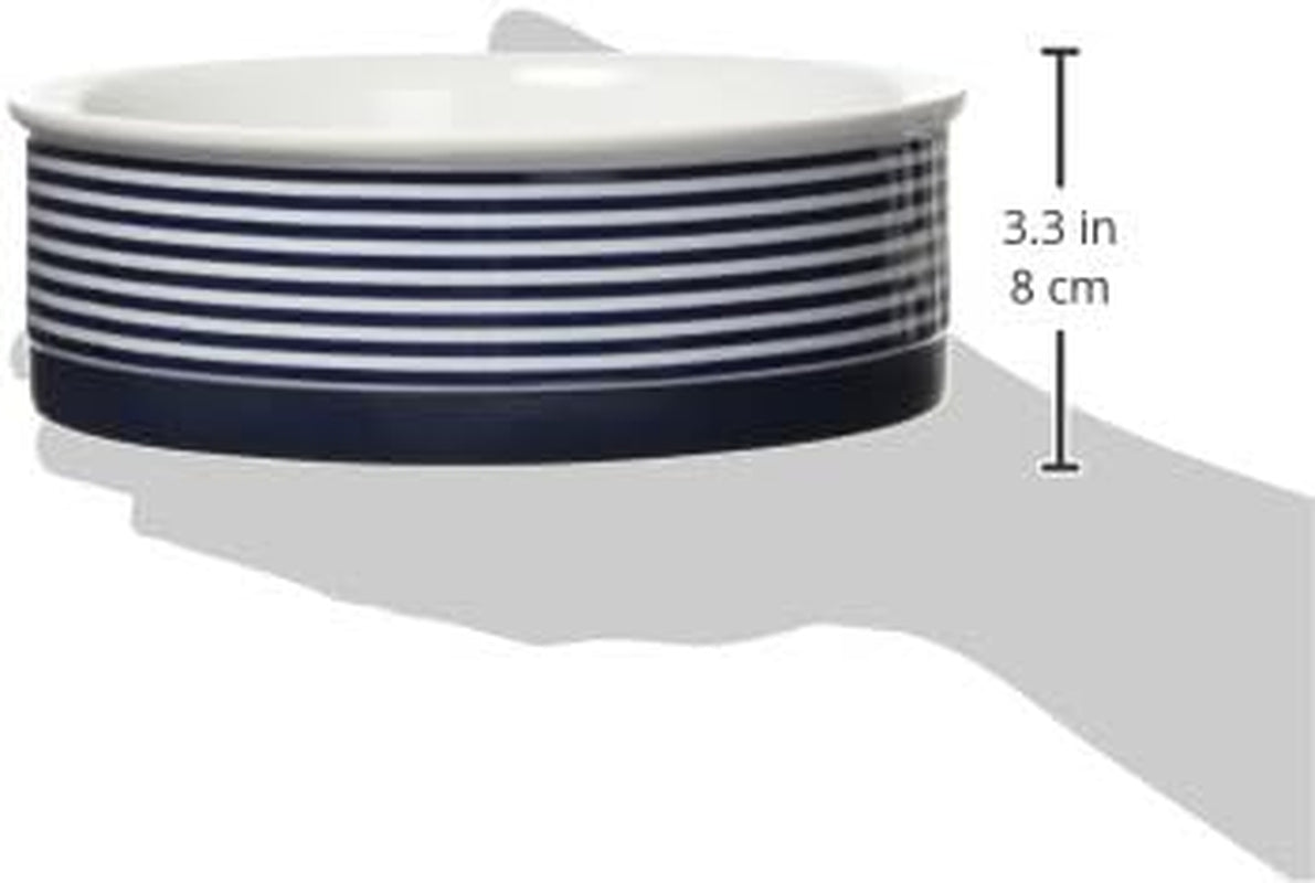 Paw & Patch Ceramic Pet Collection, Large Set, 7.5X2.4", Nautical Blue, (Pack of 2)